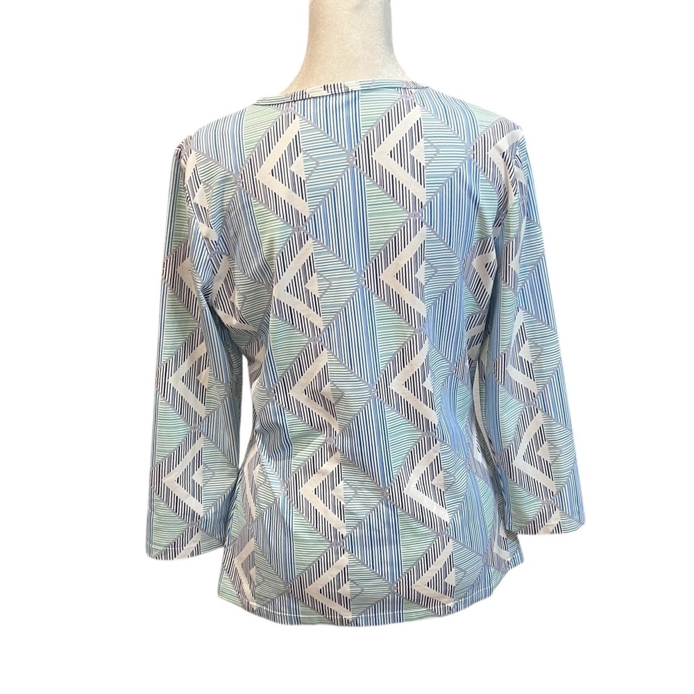 J Mclaughlin Light Blue Geometric Pattern Catalin… - image 4